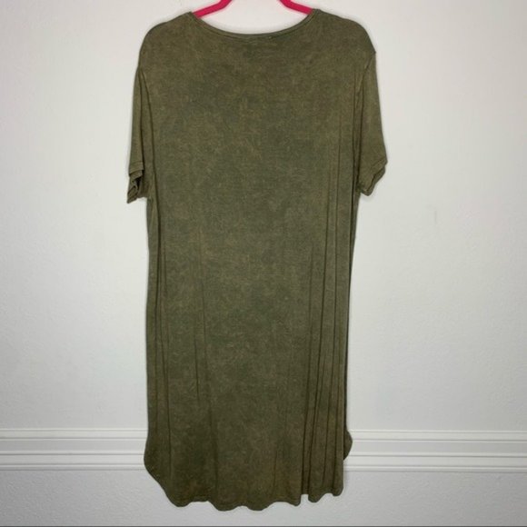 Dantelle Rusted Green Tee Dress Size 1X - Picture 2 of 6